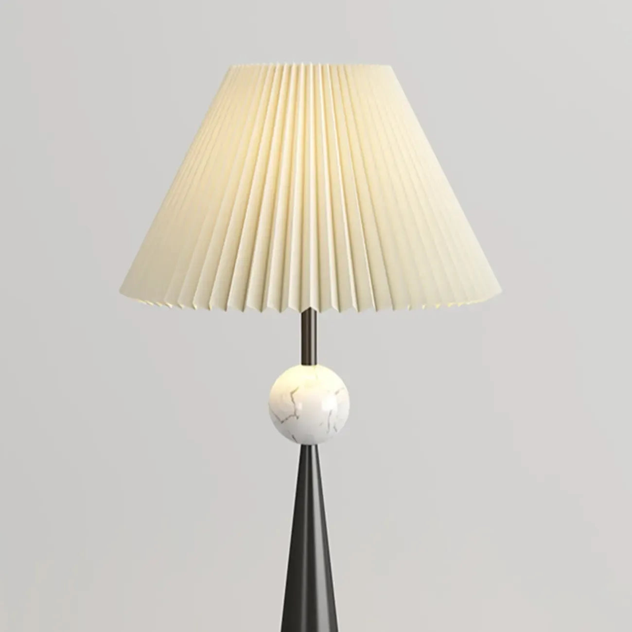 Contemporary Tapered Metal Floor Lamp Fabric Shade – Image 57