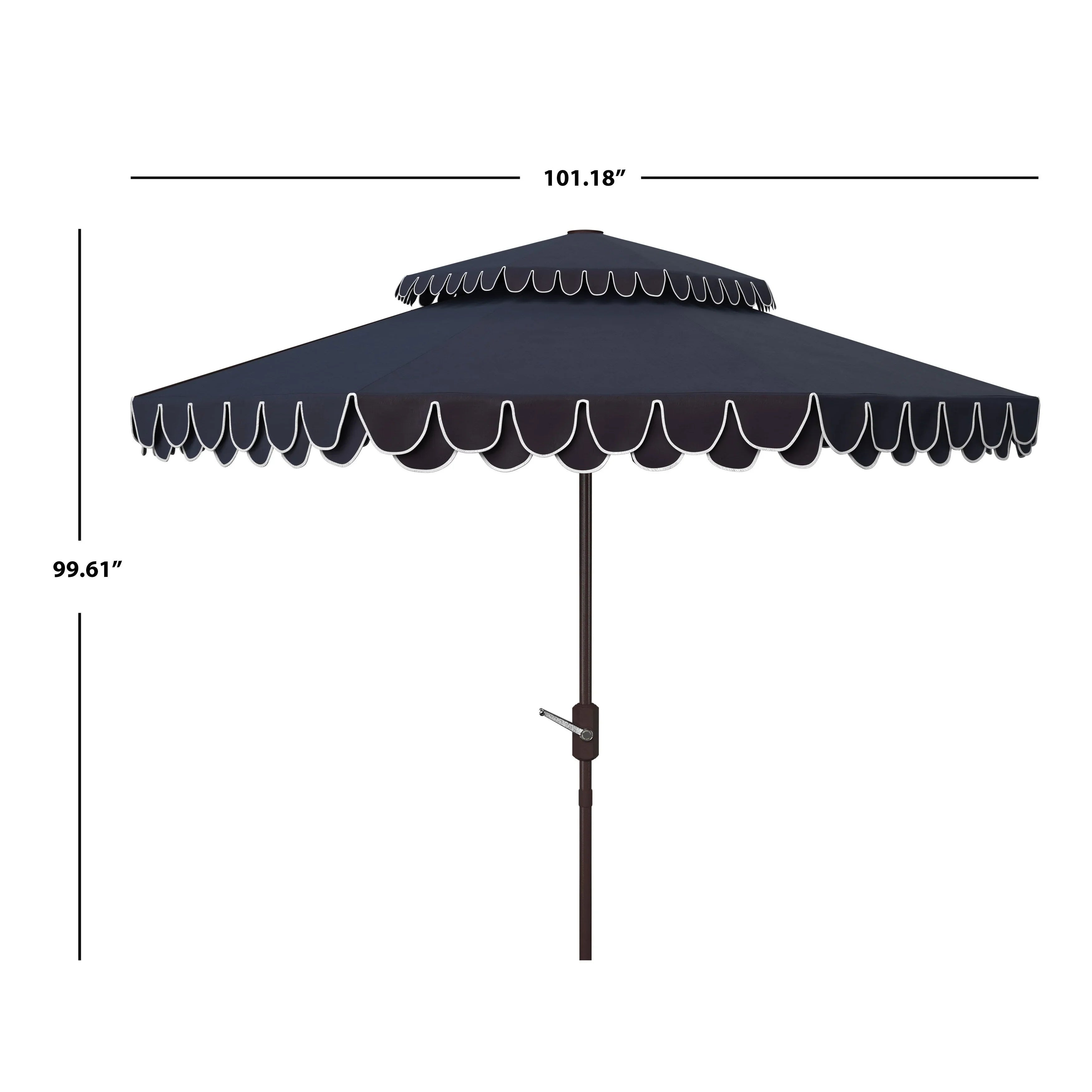 SAFAVIEH Outdoor Kjerstin Valance 9Ft Double Top Umbrella – Image 29