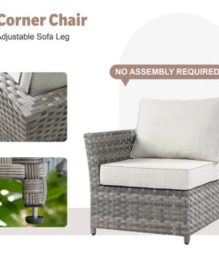 Alternative view of XIZZI 13-piece Outdoor Patio Furniture Wicker Seating Set with Fire Pit