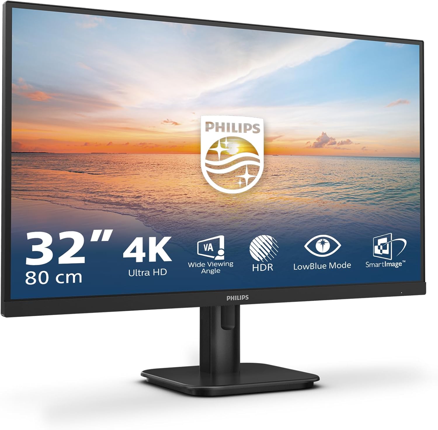 Philips 32E1N1800LA - Moniteur Ultra HD 32 Pouces, Adaptive Sync, HDR10, Haut-parleurs (3840x2160, 60 Hz, DisplayPort, HDMI) Noir