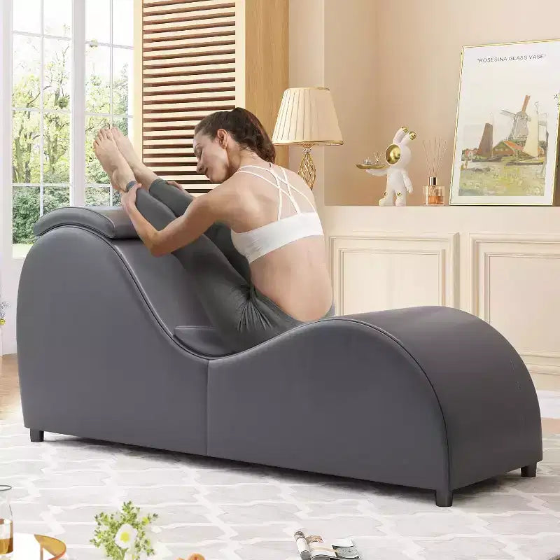 Mjkone 60 Inch Yoga Chair Chaise Lounges with Adjustable Head Cushion – Image 13