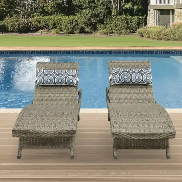 All Weather Wicker Chaise Lounge - Set of 2 – Image 5
