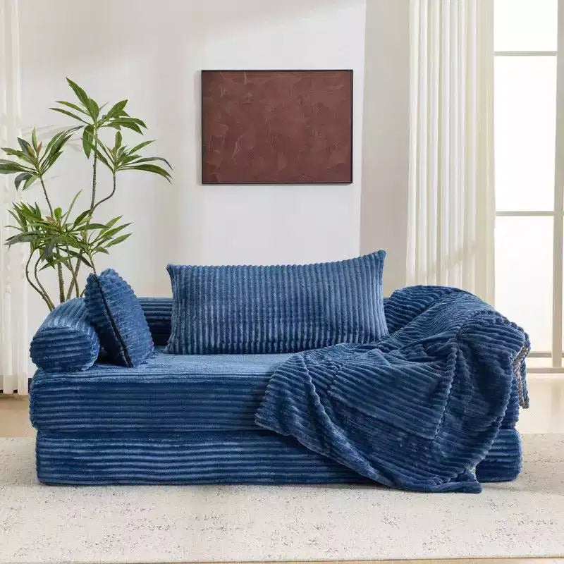 Dark Gray / Gray / Green / Sea Blue Corduroy Convertible Sleeper Sofa Bed, 2-Seater – Image 28