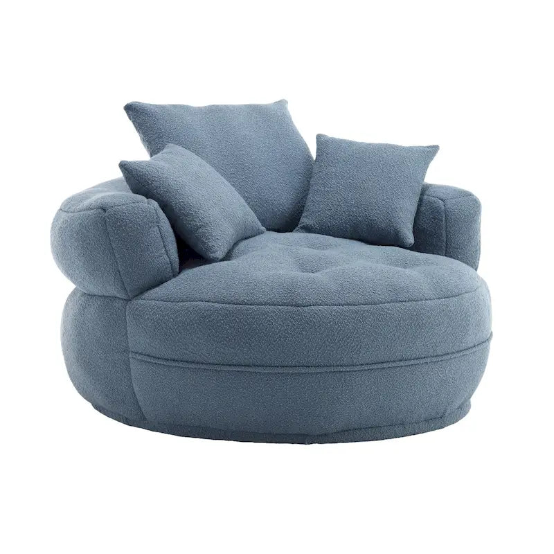 Round Lazy Sofa Chair – White/Blue/Grey/Yellow/Orange/Rose Red/Navy/Green, Single & Couple Seat – Image 5