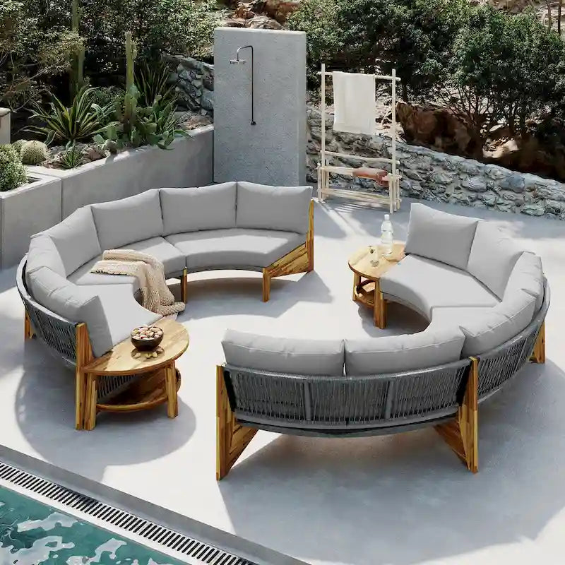 6-Person Outdoor Seating Group with Cushions & 1Coffee Table – Image 5