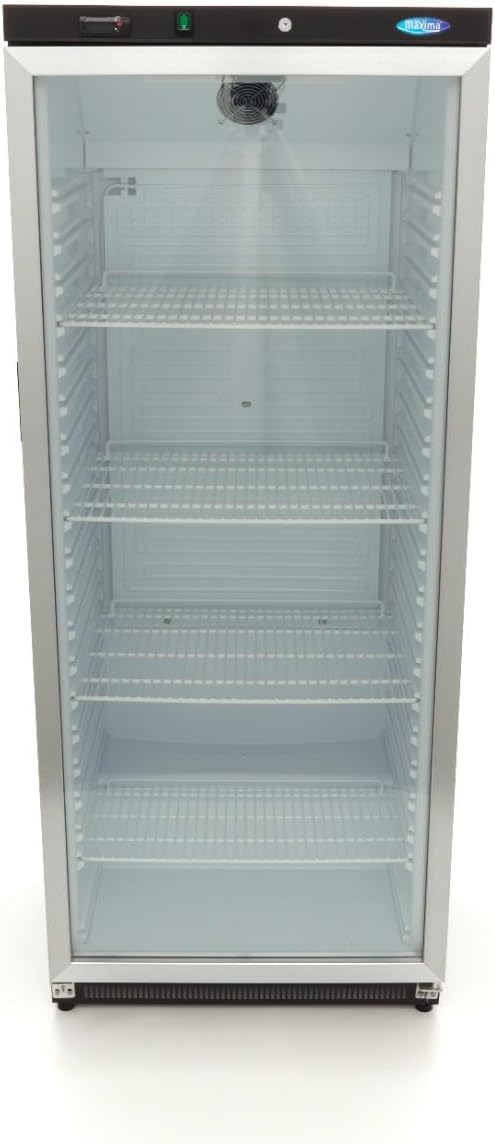 Maxima Réfrigérateur 600L Noir avec Porte Vitrée - 4 Grilles Réglables - Refroidissement Restaurant - Professionnel – Image 2