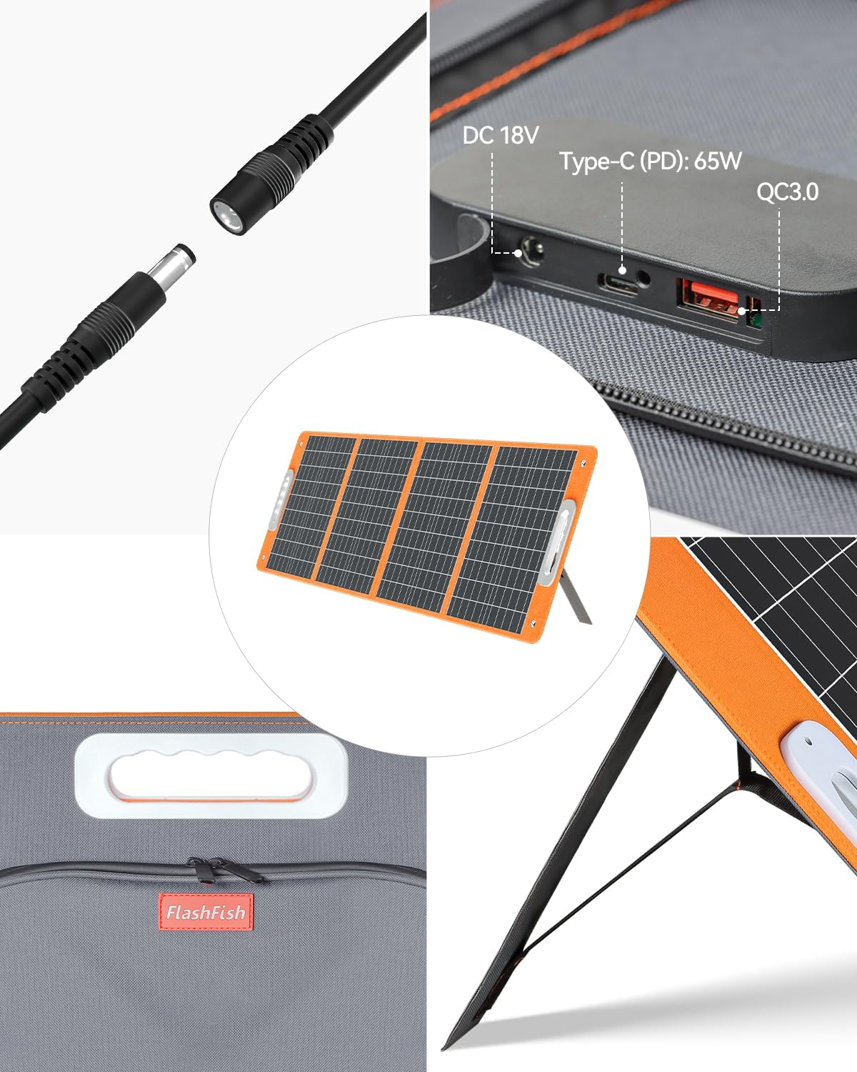 FlashFish 520Wh Generateur Electrique avec Panneau Solaire 100W,Station Electrique Portable avec 2x CA 560W(crête 1100W),5x Sorties CC et 4x USB,Batterie de Secours pour Camping,Extérieur,Domestique – Image 6