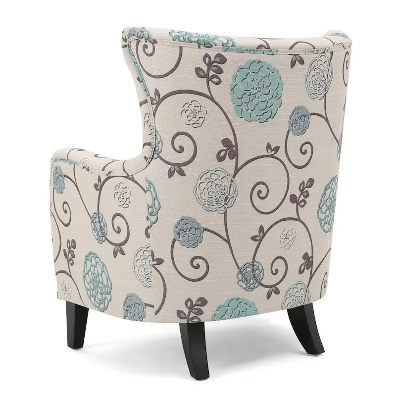Modern Retro 30.25 High Back Upholstered Arm Chair with Wood Legs for Living Room – Image 6