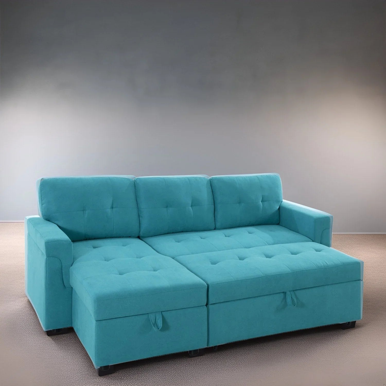 Convertible Reversible Sectional Sofa with Pull-Out Sleeper Bed, Hidden Storage Chaise, and Durable Legs – Image 102