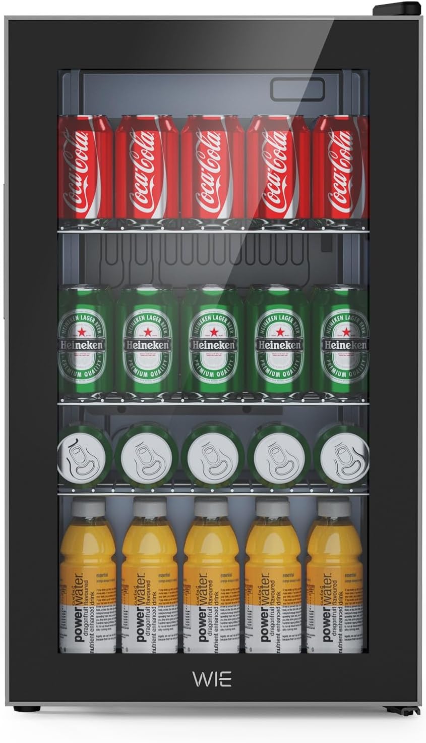 WIE Réfrigérateur à Boissons 70L Mini Réfrigérateur avec Double Porte Vitrée Petit Frigo Silencieux à Bière Intérieur Extérieu 105 Cans pour Maison/Cuisine/Bar/Bureau – Image 7