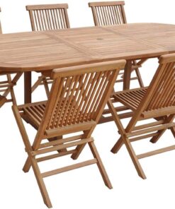 Happy Garden Salon de Jardin en Teck Lombok - Table Ovale Extensible - 8 Places