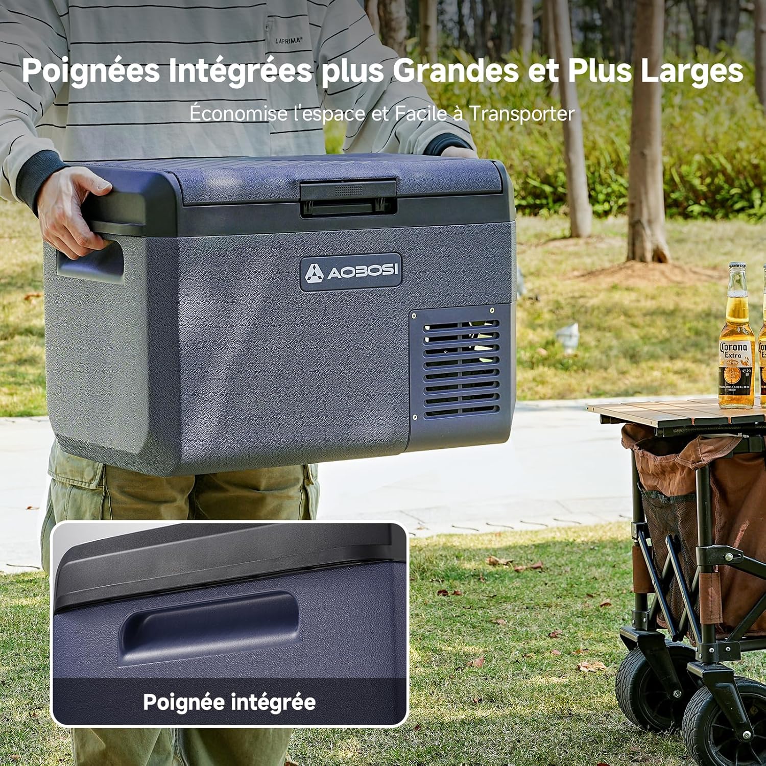 AAOBOSI Glaciere Electrique: 25L Glaciere a Compression, -20℃ à 20℃ Frigo Compression 12v, Glaciere Electrique 12v 220v pour Voiture, Camion, Camping-Car, Bateau et Prise de Co – Image 8