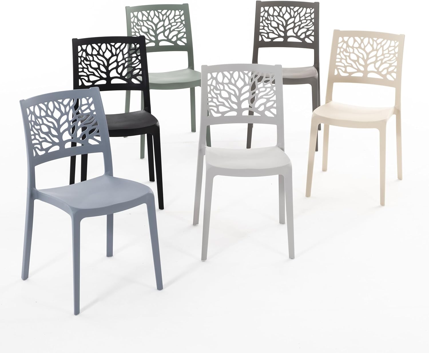 Chaises Flora en résine avec fibre de verre (4, Anthracite) – Image 6