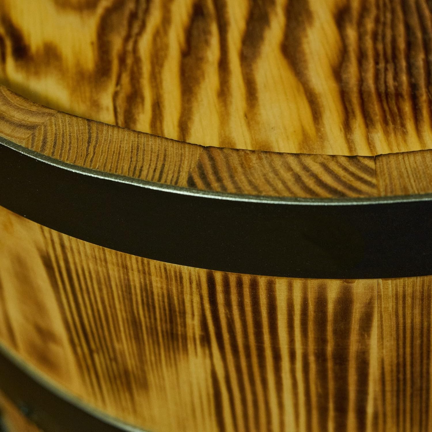 CREATIVE COOPER Tonneau à vin Table haute avec porte et LED RVB - Armoire à alcool Étagère à bouteilles en bois - Tonneau en bois - Mobilier tonneau - Bois de conifère - Étagère à vin - Bar à vin – Image 8