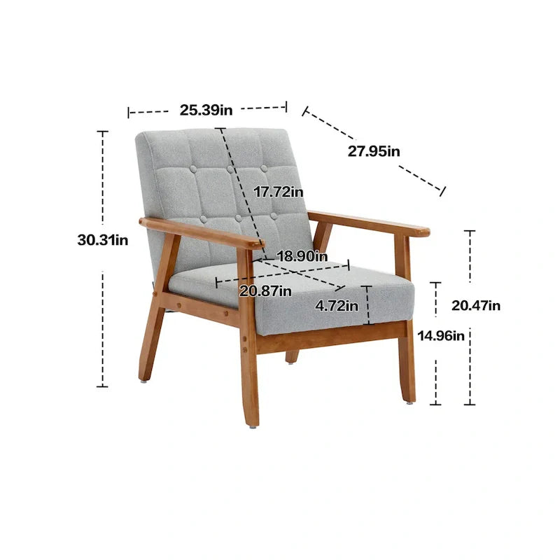 Mid Century Modern Accent Chairs Set of 2 with Side Table – Image 40