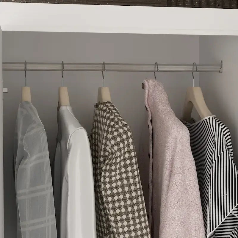 93.9H/74.2H Armoires Wardrobe Closet Cabinet Hanging Drawers Storage – Image 35
