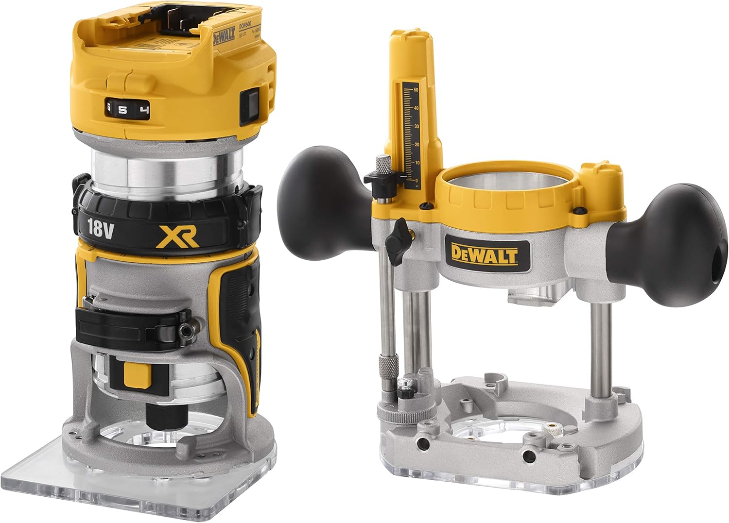 Kit affleureuse et défonceuse XR 18V brushless - moteur haut rendement - lumière LED - design compact et léger - plusieurs accessoires inclus - DCW604P2-QW – Image 4