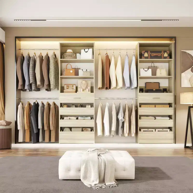 Besiost Closet System with 8 Wooden Drawers and 4 Hanging Rods – Image 15