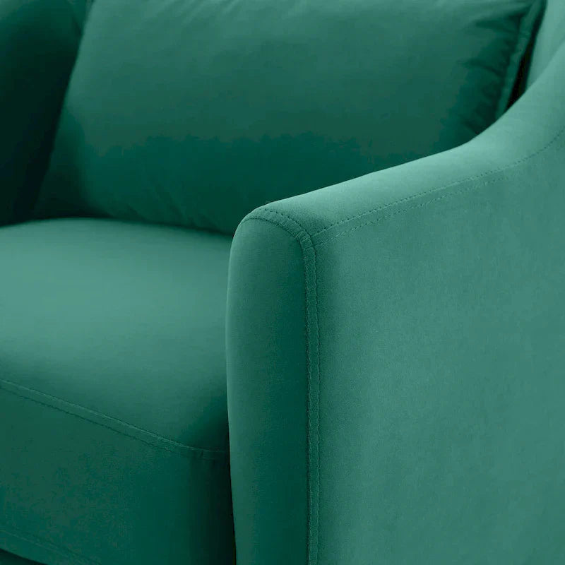 28.34W Set Of 2 Accent Armchair, Velvet Barrel Chair with Solid Wood Legs – Image 11