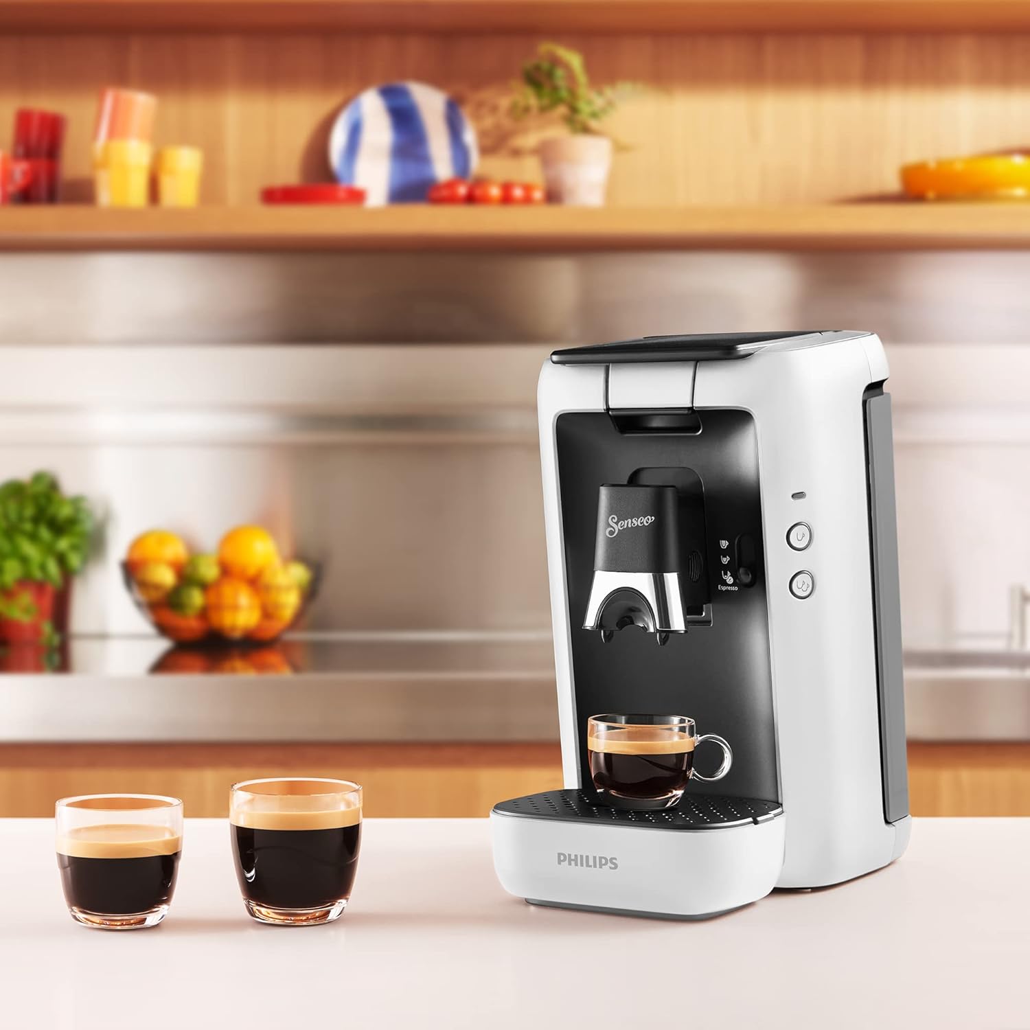 Philips Domestic Appliances CSA260/11 Senseo Maestro Machine À Café Dosettes Avec Réservoir D'Eau De 1,2 Litre, Sélection L'Intensité Du Et Fonction Mémo, Produit Vert, Couleur : Blanc – Image 3