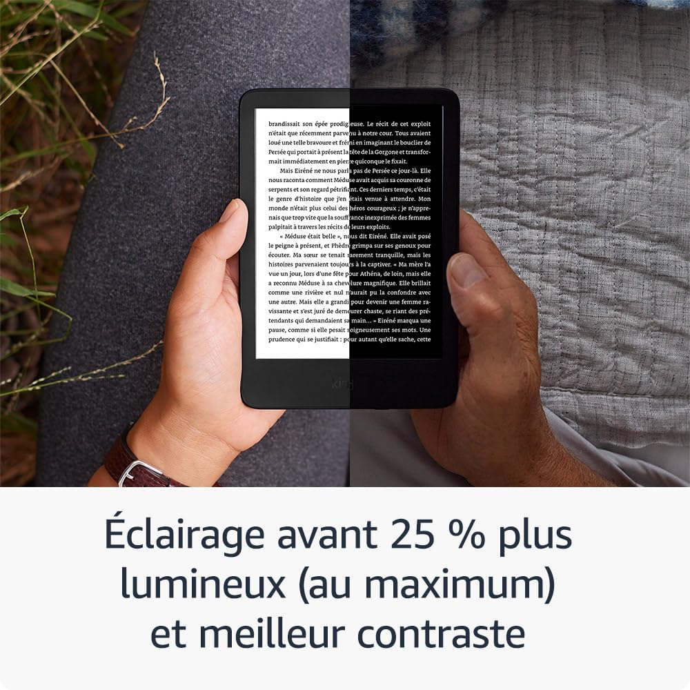 Amazon Kindle (Nouvelle génération) - Le plus léger et compact, avec écran antireflets, changements de page plus rapides et éclairage avant réglable - 16 Go - Avec publicités - Noir – Image 2