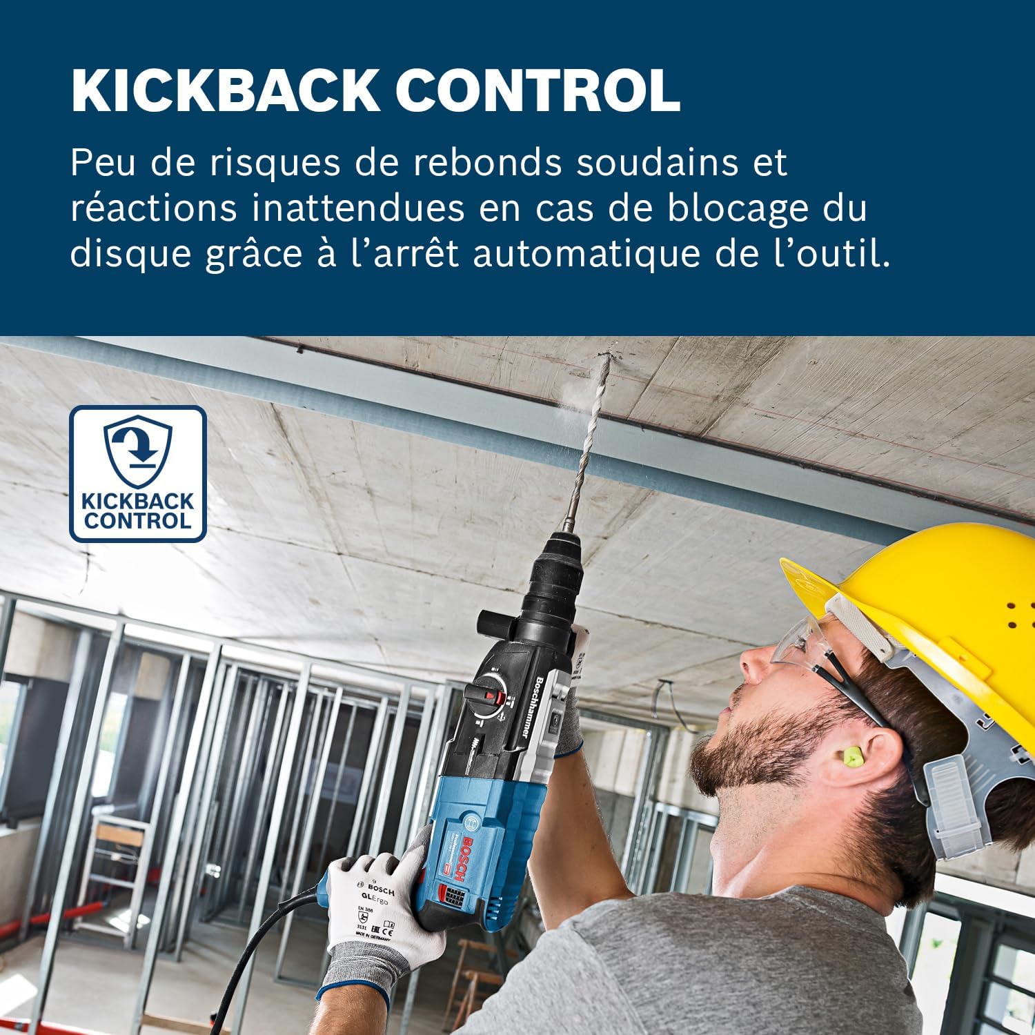 Bosch Professional perforateur GBH 2-28 F (puissance 880 W, diamètre de perçage max. dans le béton : 28 mm, avec set 6 pièces de perçage-burinage, SDS plus, L-Case) – Image 3