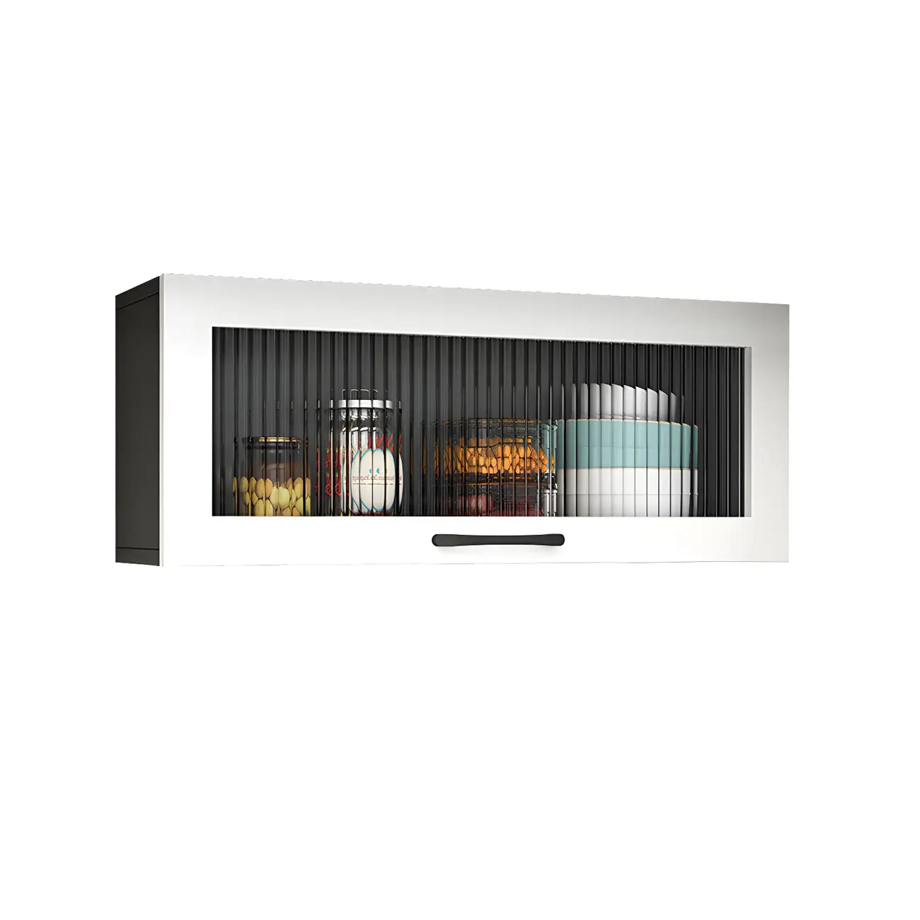 Kitchen White Wood Wall-Mounted Storage China Cabinets – Image 2