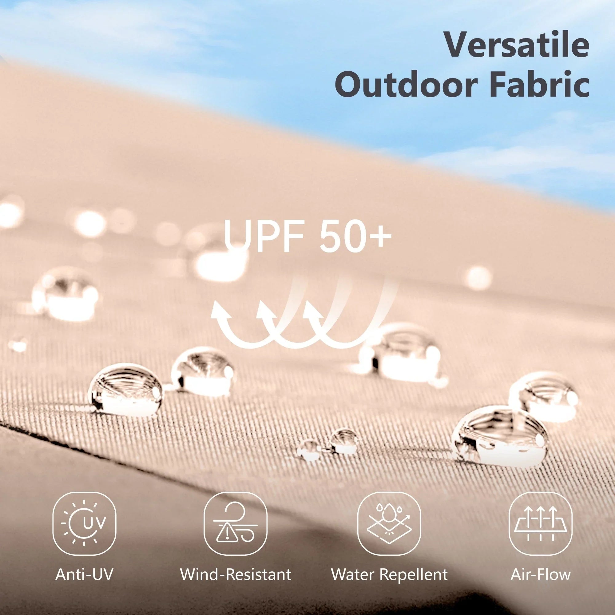MAISON ARTS 15-foot Rectangular Crank Double-sided Outdoor Market Umbrella Solar LED Lighted Patio Umbrella with Base Included – Image 5
