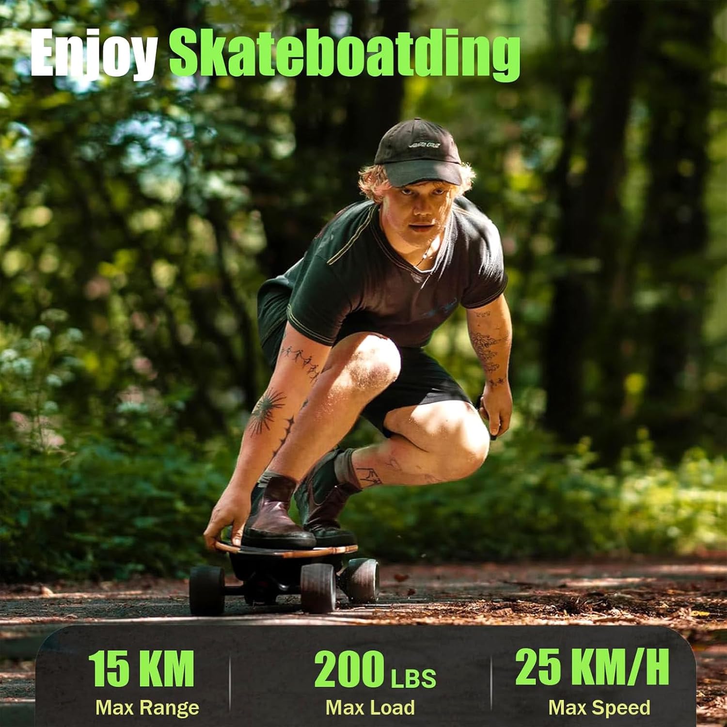 Longboard ÉLectrique pour Les Trajets Quotidiens, E-Skateboard, Skateboard 4 Roues en Bois D'éRable pour Adultes, Skateboard ÉLectrique 7 Couches en ÉRable – Image 2
