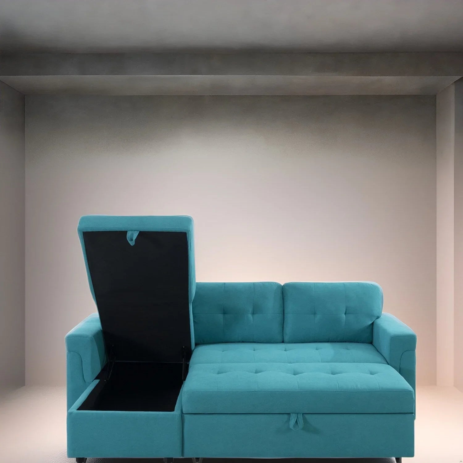 Convertible Reversible Sectional Sofa with Pull-Out Sleeper Bed, Hidden Storage Chaise, and Durable Legs – Image 100