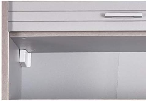 SIMMOB Meuble Haut de Cuisine Imitation Alu 3 Etagères 60 x 123,6 x 35 cm – Image 8