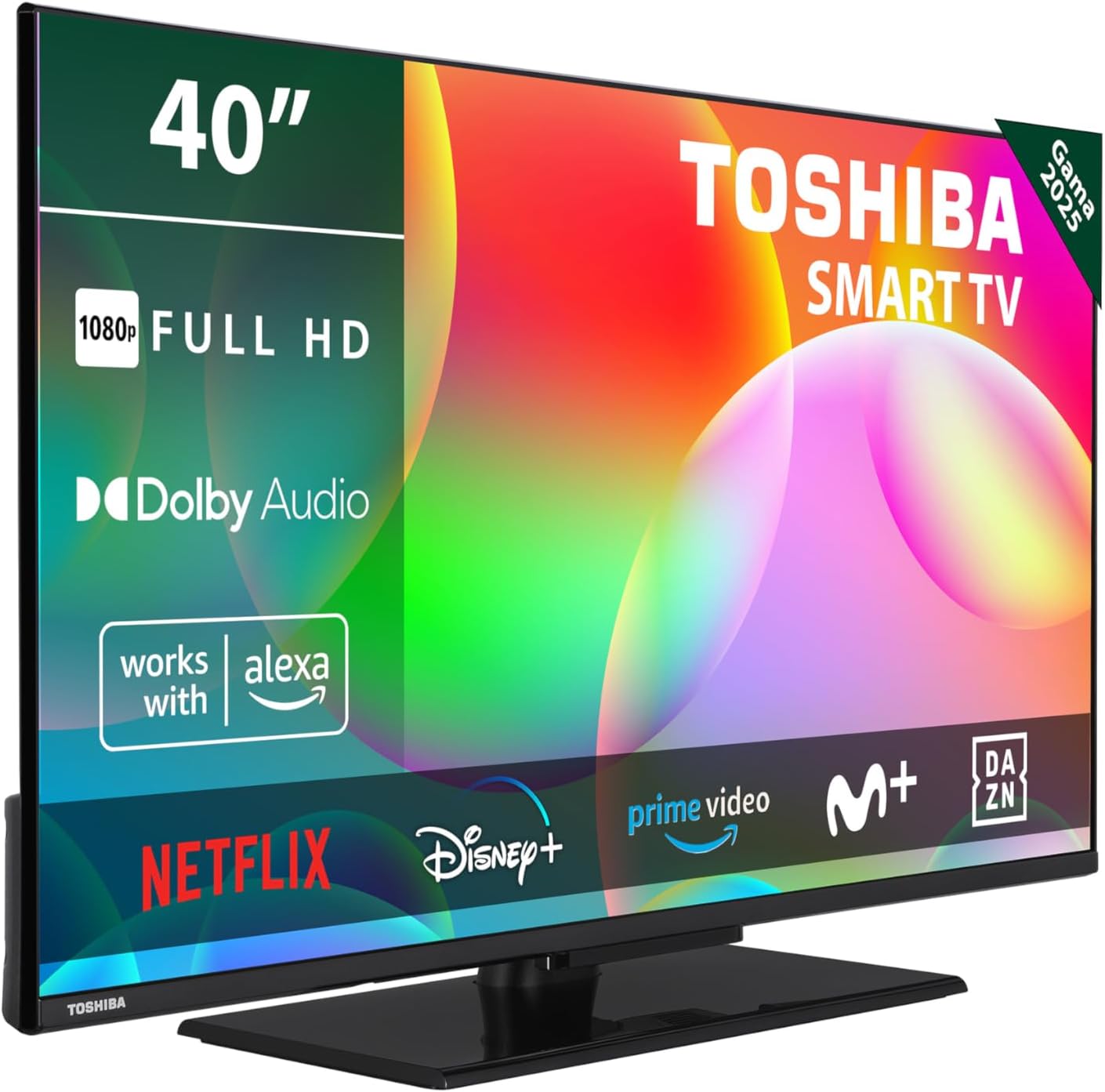Toshiba 40LV3563DG Smart TV de 40, avec résolution Full HD (1920 x 1080), HDR, socle central, compatible avec Alexa, WiFi