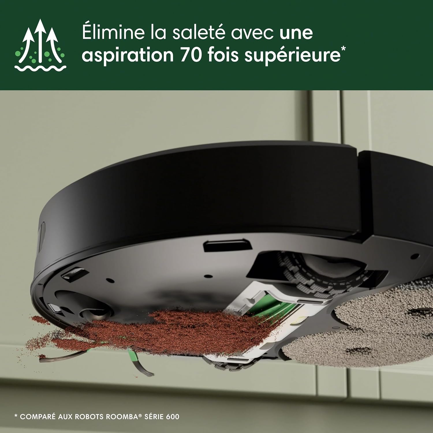 iRobot Roomba Plus 405 Combo Robot + AutoWash - Base Multifonction - Lavage et séchage des lingettes - LiDAR Clearview - 75 Jours d'autovidage - Double Lavage avec SmartScrub - Noir – Image 5