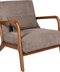 HOME DECO FACTORY, HD0348, Fauteuil Salon Cotele Scott Taupe, Softness, Mobilier, Assise, canapé et Fauteuil, 64,5x75x83,5 cm, Hauteur Assise 43 cm, Taupe