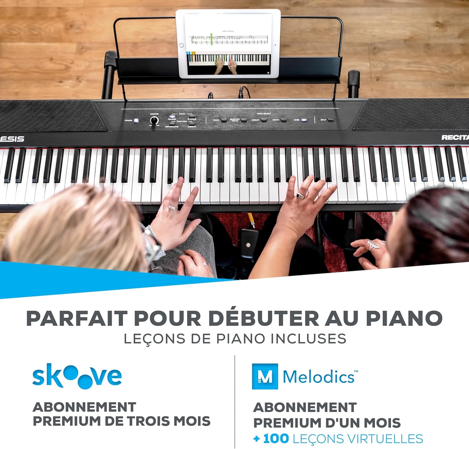 Alesis Recital Piano Numérique 88 Touches Semi-Lestées avec Enceintes Intégrées et Cours Gratuits – Image 3