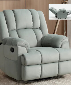 Lazy Boy Swivel Rocker Fabric Recliner Chair, Overstuffed Large Manual Recliner Glider with Pillow Top Arms and Cushion Back