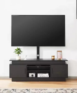 Alternative view of VEVOR 52 TV Stand with Mount for up to 75 in TVs, Entertainment Center with Power Outlet, Height Adjustable, Black