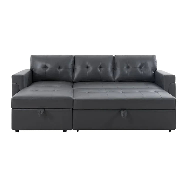 Convertible Reversible Sectional Sofa with Pull-Out Sleeper Bed, Hidden Storage Chaise, and Durable Legs – Image 116