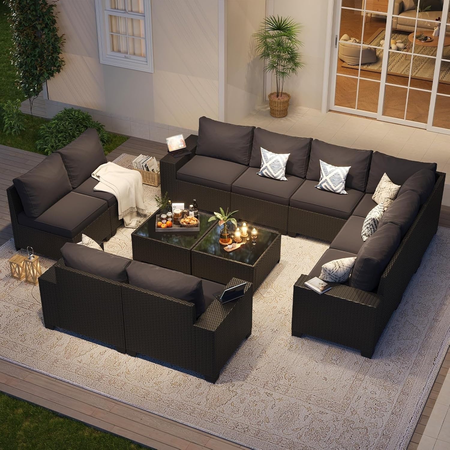 Outdoor Patio Furniture Sets with 4in Thicken Cushion – Image 25