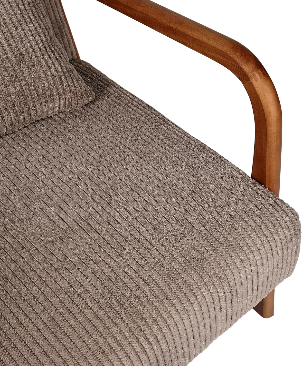 HOME DECO FACTORY, HD0348, Fauteuil Salon Cotele Scott Taupe, Softness, Mobilier, Assise, canapé et Fauteuil, 64,5x75x83,5 cm, Hauteur Assise 43 cm, Taupe – Image 9