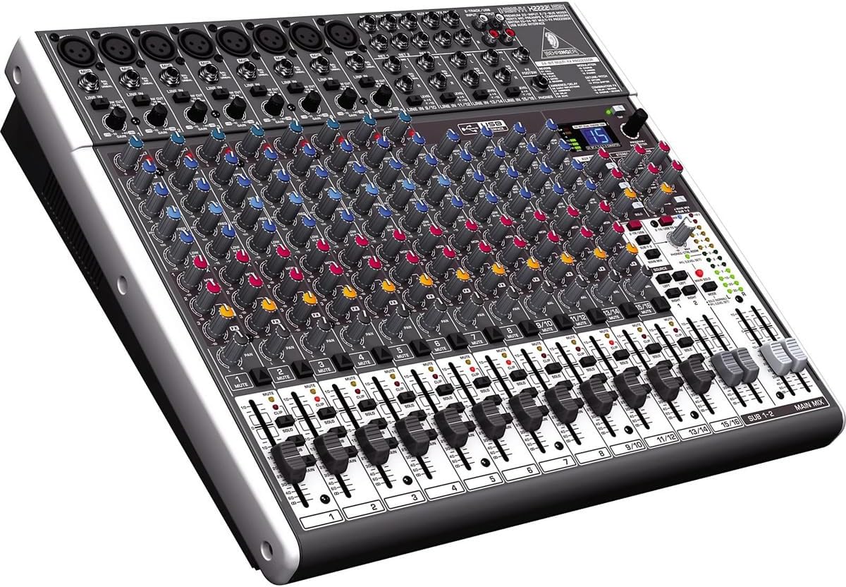Behringer X2222Usb Table de Mixage Haut de Gamme 22-Entrées 2/2-Bus avec Préamplis et Compresseurs de Micros Xenyx, Eq British, Processeur Multi-Effets 24-Bit et Interface Usb/Audio – Image 2