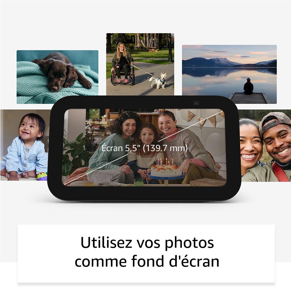 Echo Show 5 (Nouvelle génération) | Écran tactile connecté compact avec Alexa pour le contrôle de votre maison connectée et bien plus | Anthracite – Image 3