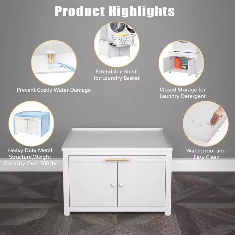 GDLF Laundry Pedestal Heavy Duty Metal Washer Dryer Pedestal 29 Universal Fit Anti-Vibration Washing Machine Stand – Image 7