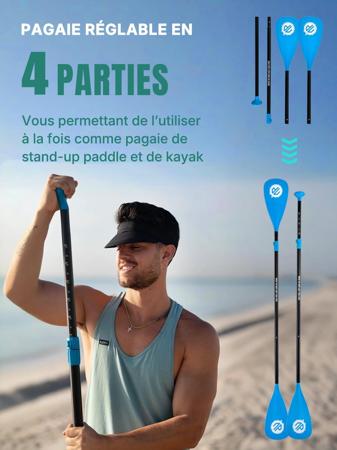 Niphean Extra Large Paddle Gonflable, Sup à 2+1 Personnes/Famille, Planches de Stand Up Paddle Gonflables avec Idéal Débutant Aileron Équilibré, Housse Étanche, Paddle Gonflable Adulte, Cadeaux – Image 8