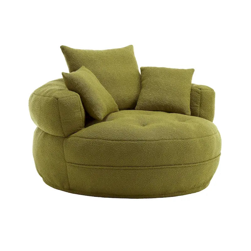 Round Lazy Sofa Chair – White/Blue/Grey/Yellow/Orange/Rose Red/Navy/Green, Single & Couple Seat – Image 13