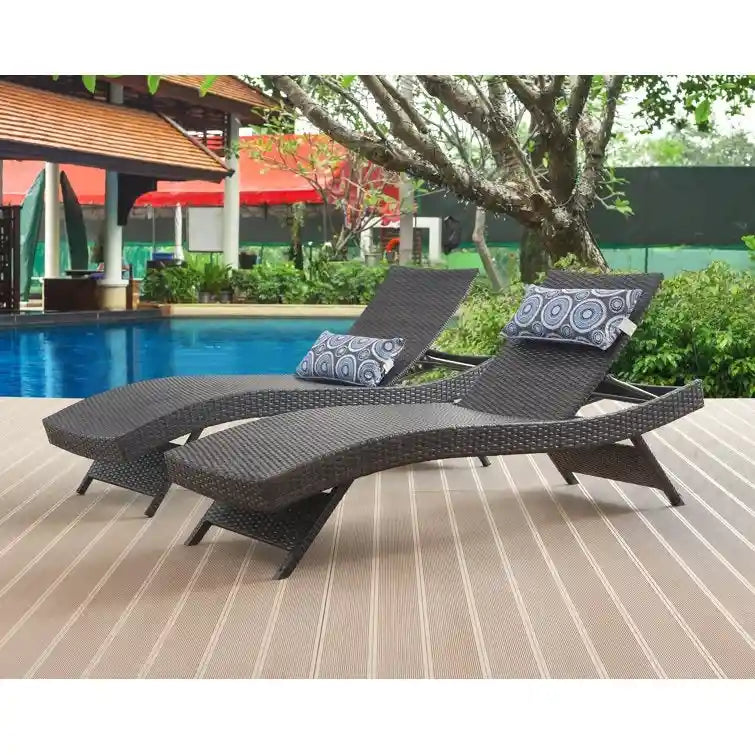 All Weather Wicker Chaise Lounge - Set of 2 – Image 2