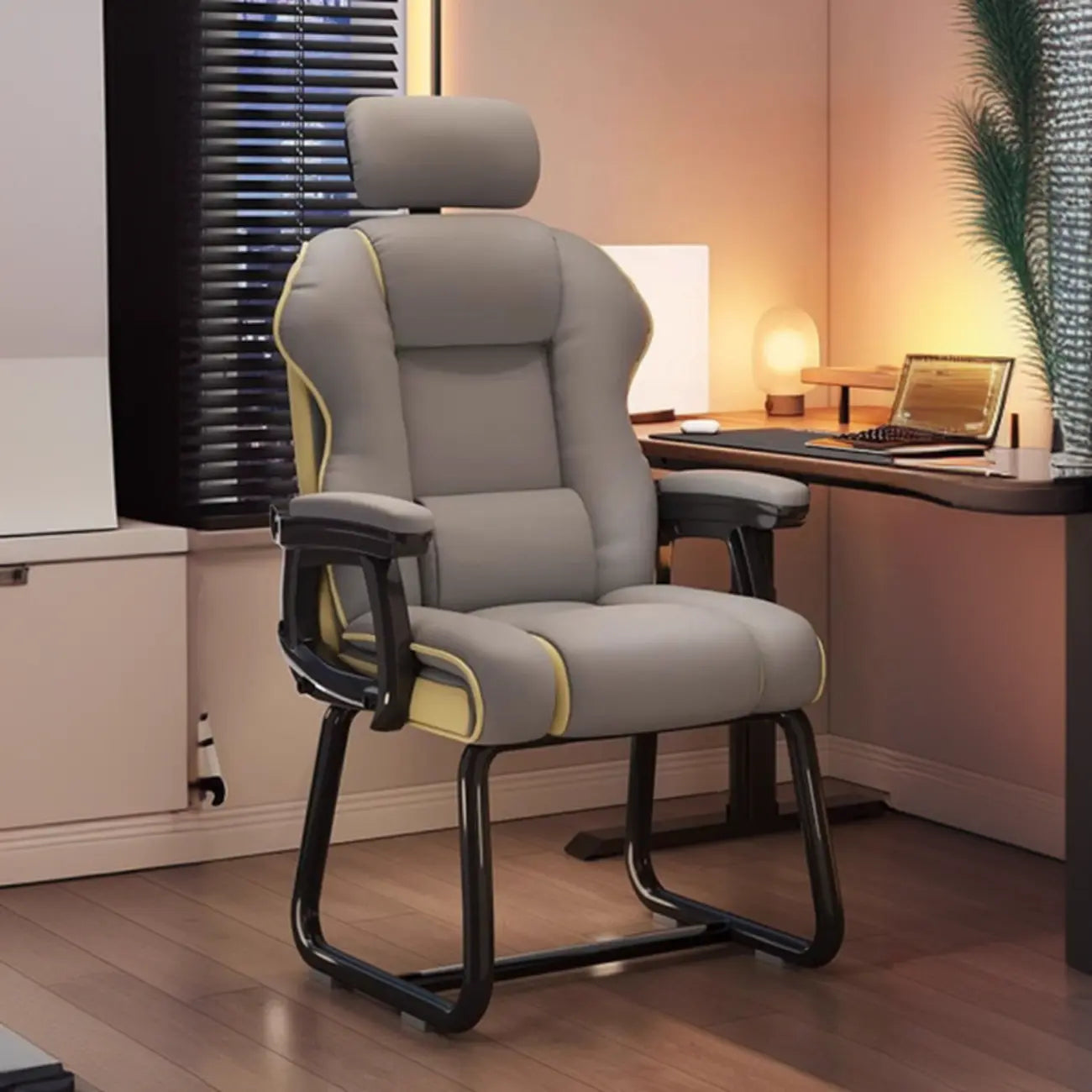 Yellow High-Back Leather Ergonomic Executive Chair – Image 8
