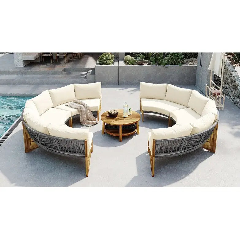 6-Person Outdoor Seating Group with Cushions & 1Coffee Table – Image 17