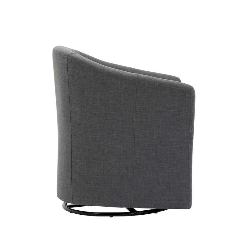 Set of 2 Modern Upholstered Swivel Barrel Chair Living Room Accent Chair – Image 39