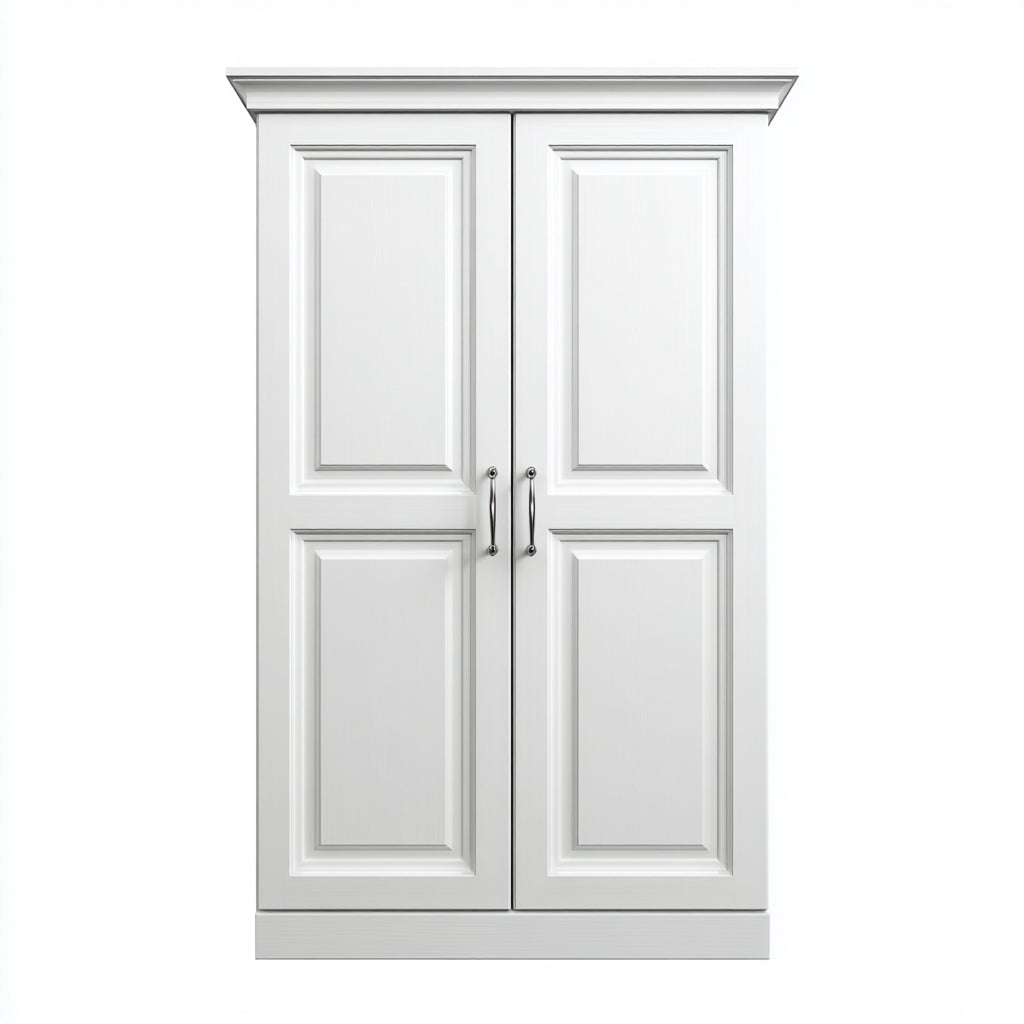 Armoire panneau 180x90x45 cm - blanc - adapté au salon - style classique